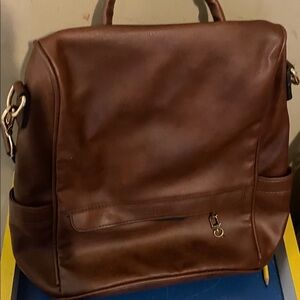 Elegant Brown Leather Women's Backpack